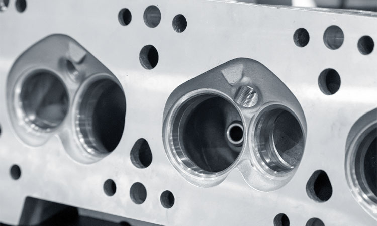 closeup of silver metallic automotive part